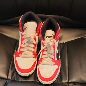 Puma Kids Red and White Sneakers